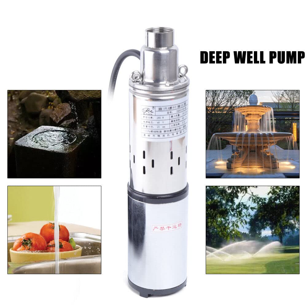 Pompa solare per fontane, 280 W, in acciaio inox, pompa a immersione, per fontane, irrigazione da giardino, 48 V