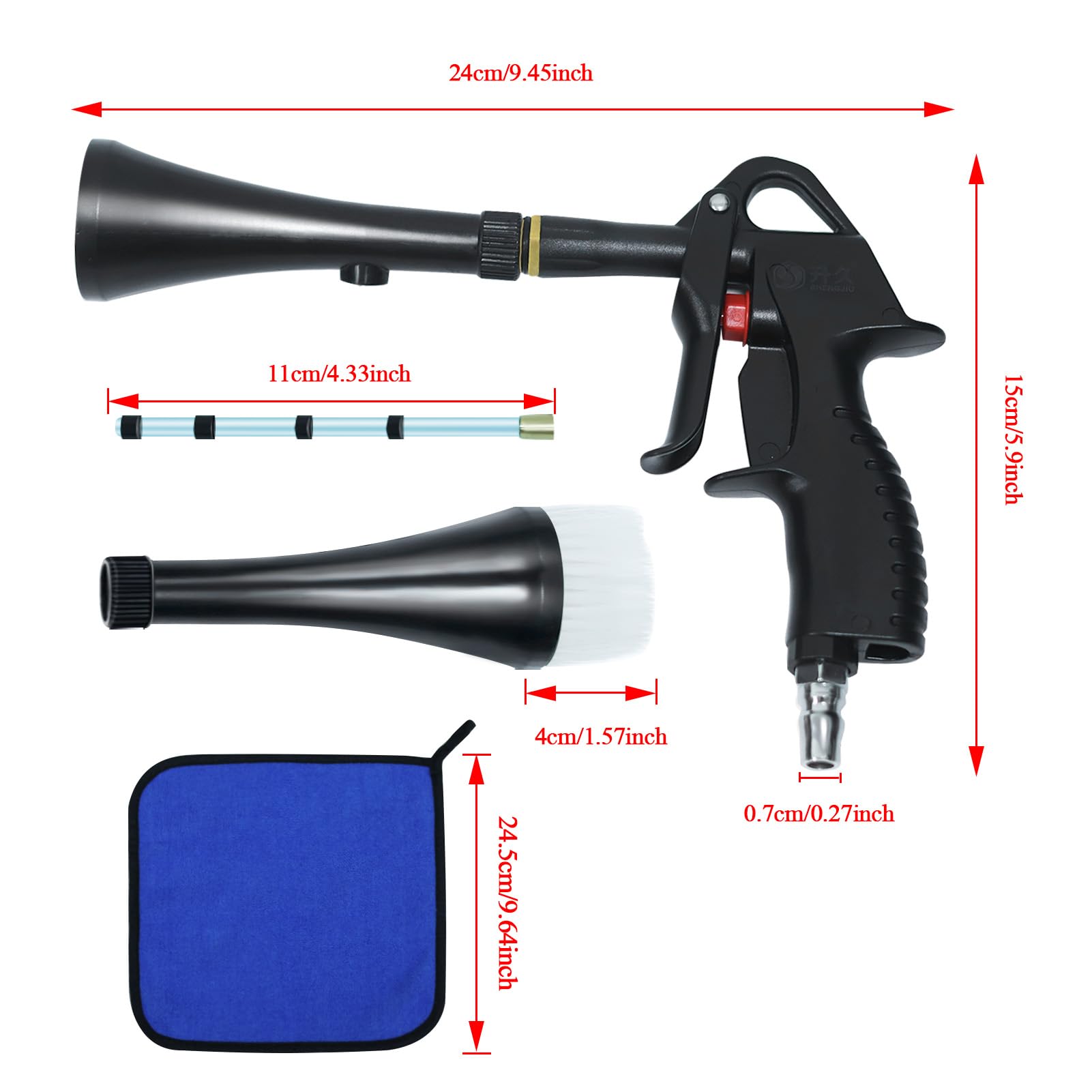Car Cleaning Gun, High Pressure Car Blow Gun for Car Detailing, Quickly Clean and Dry Car Surfaces, Air Flow Nozzle Air Gun for Compressor Pneumatic Tool for Dust Cleaning Car Detailing