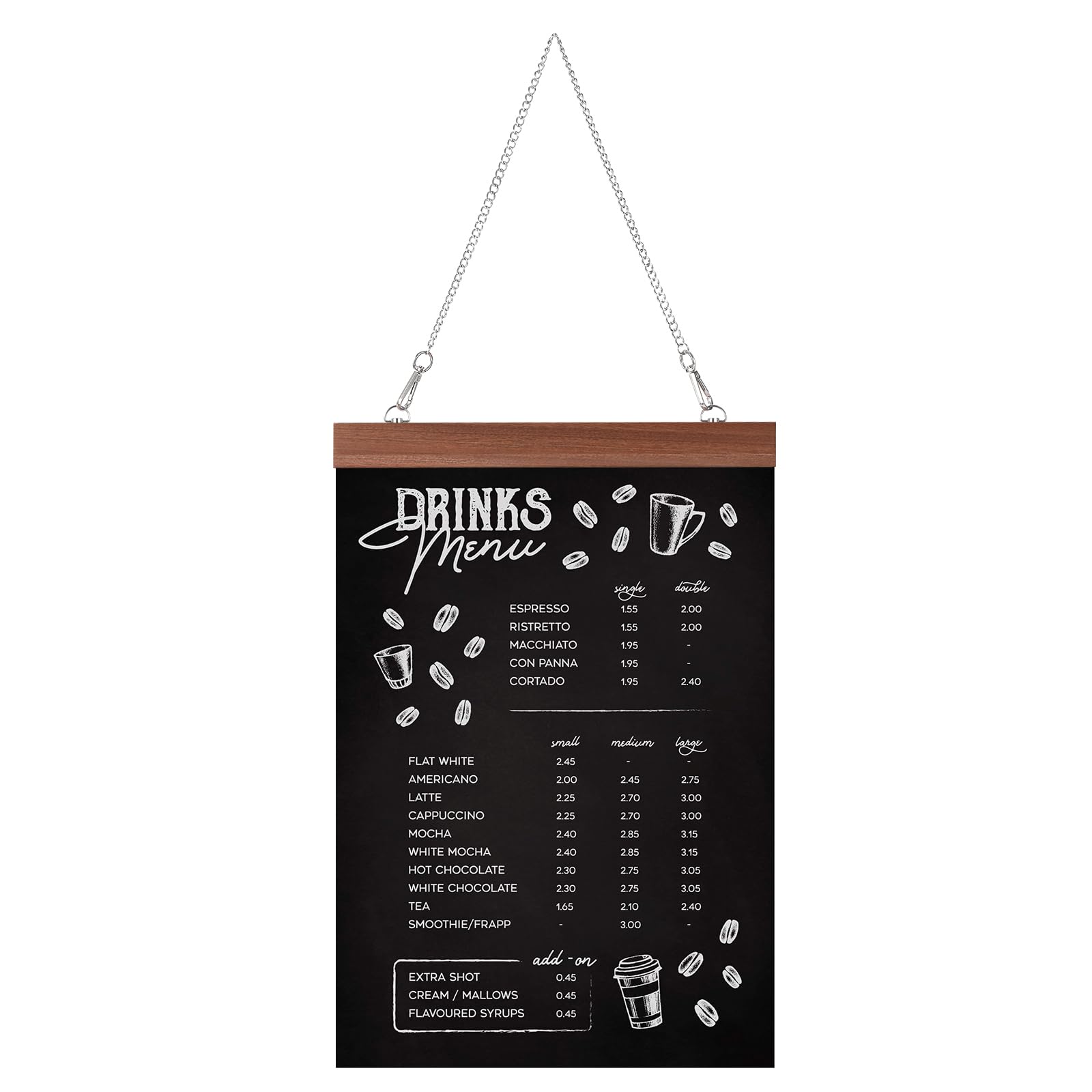 GUOKOFF Hanging Chalkboard Signs A3, Hanging Chalkboards with Chain