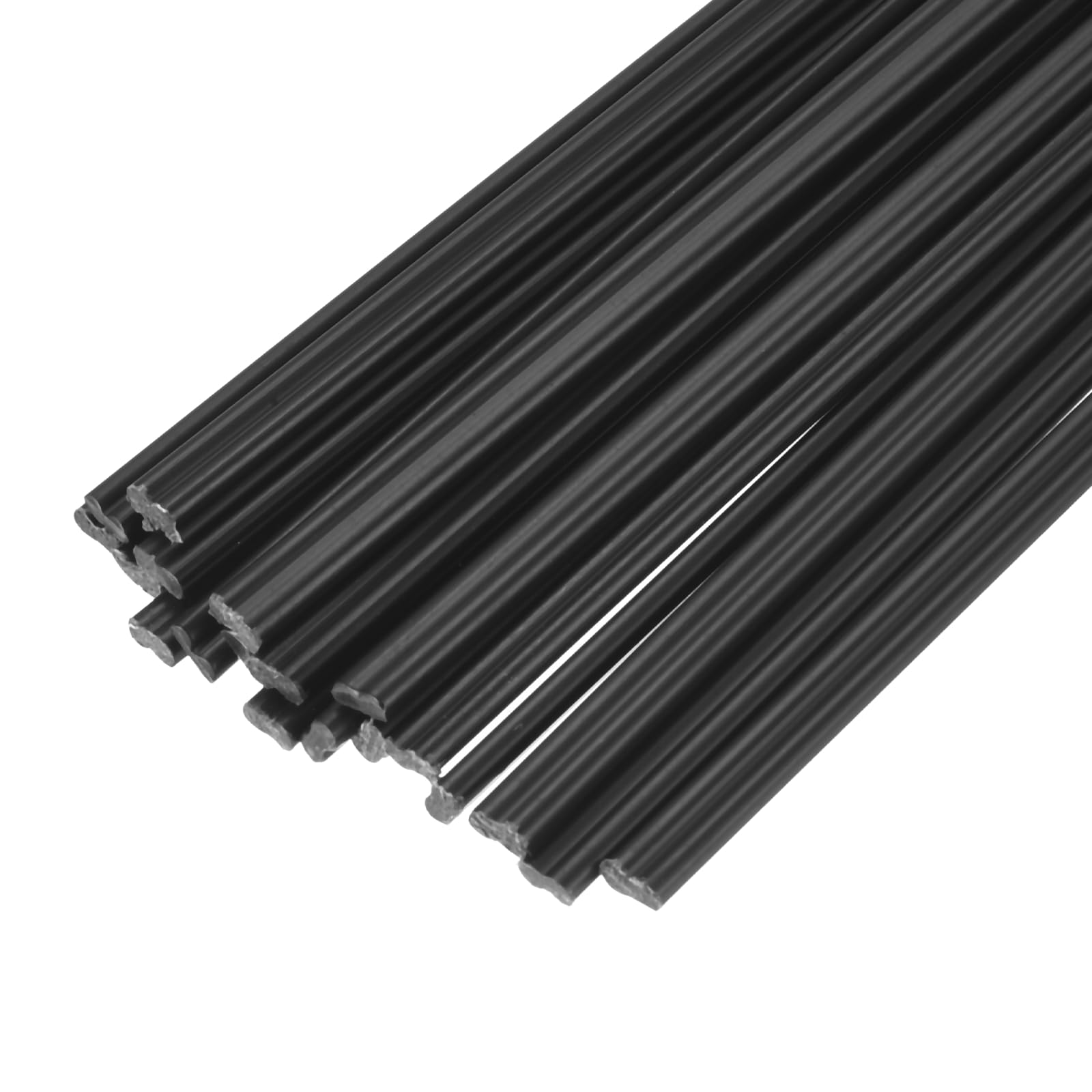 sourcing map 50pcs 13 Inch Plastic Welding Rods, 5mm PE Welding Strips Welder Rods for Plastic Welder, Car Bumper, Kayak Repair, Black