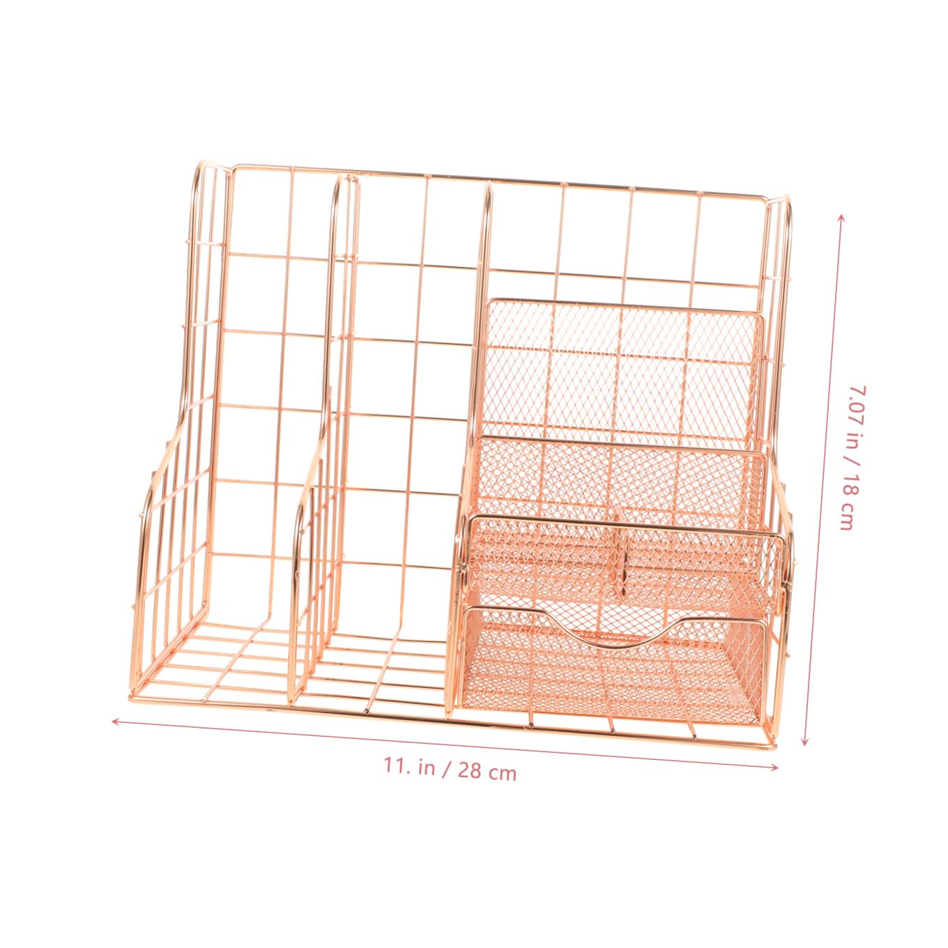 Tofficu Organiseur de Documents en Métal à Maille pour Bureau, Bac de Rangement Pratique pour Dossiers et Papeterie, Usage Maison et Toilettes