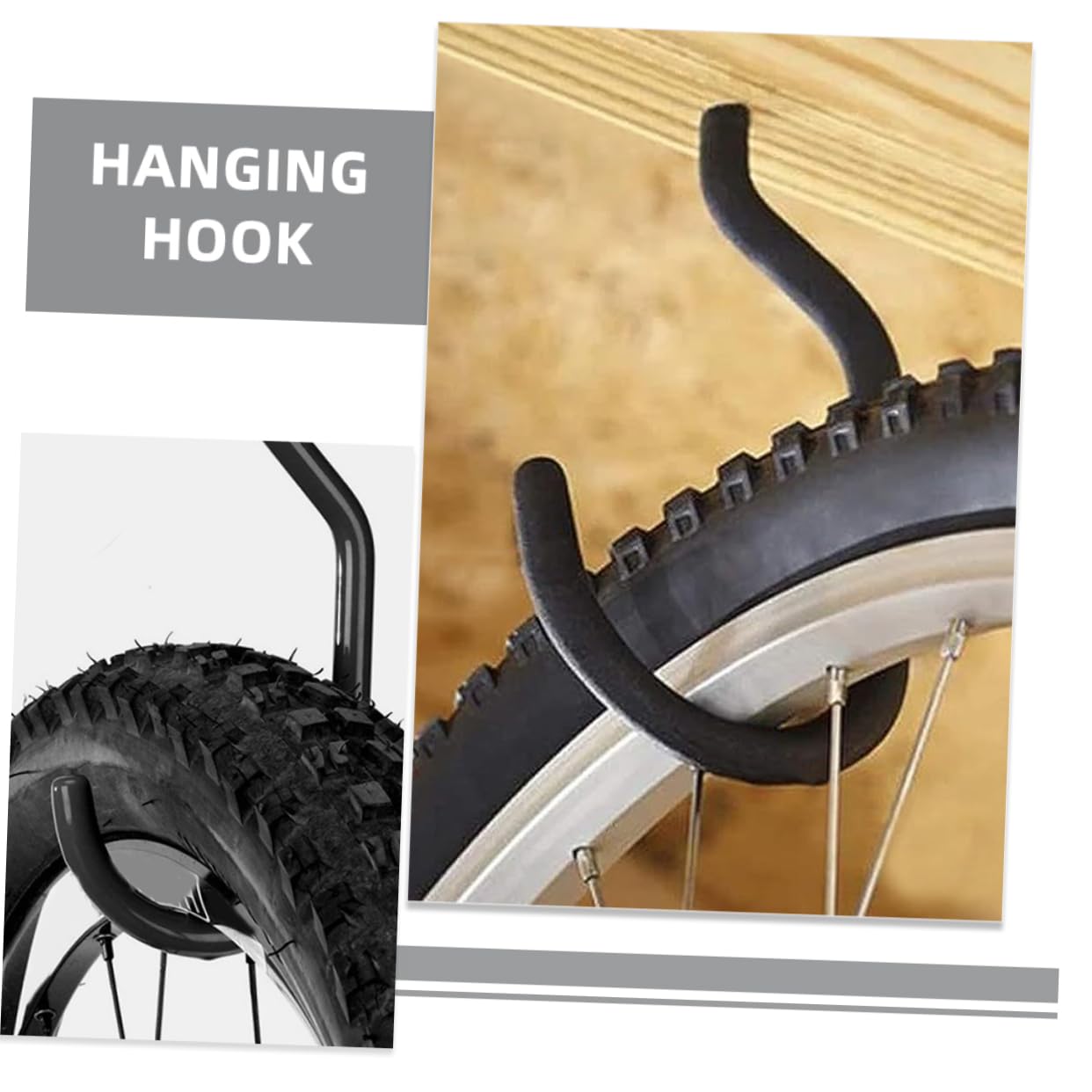 DOITOOL 5 Set Copertura Del Gancio Della Bicicletta Scopa Appendiabiti Blocca L'alta Sicurezza Gancio Per Capannone Cremagliera Ciclo Serrature Stand Acciaio Galvanizzato Black 6 Pezzi * 5