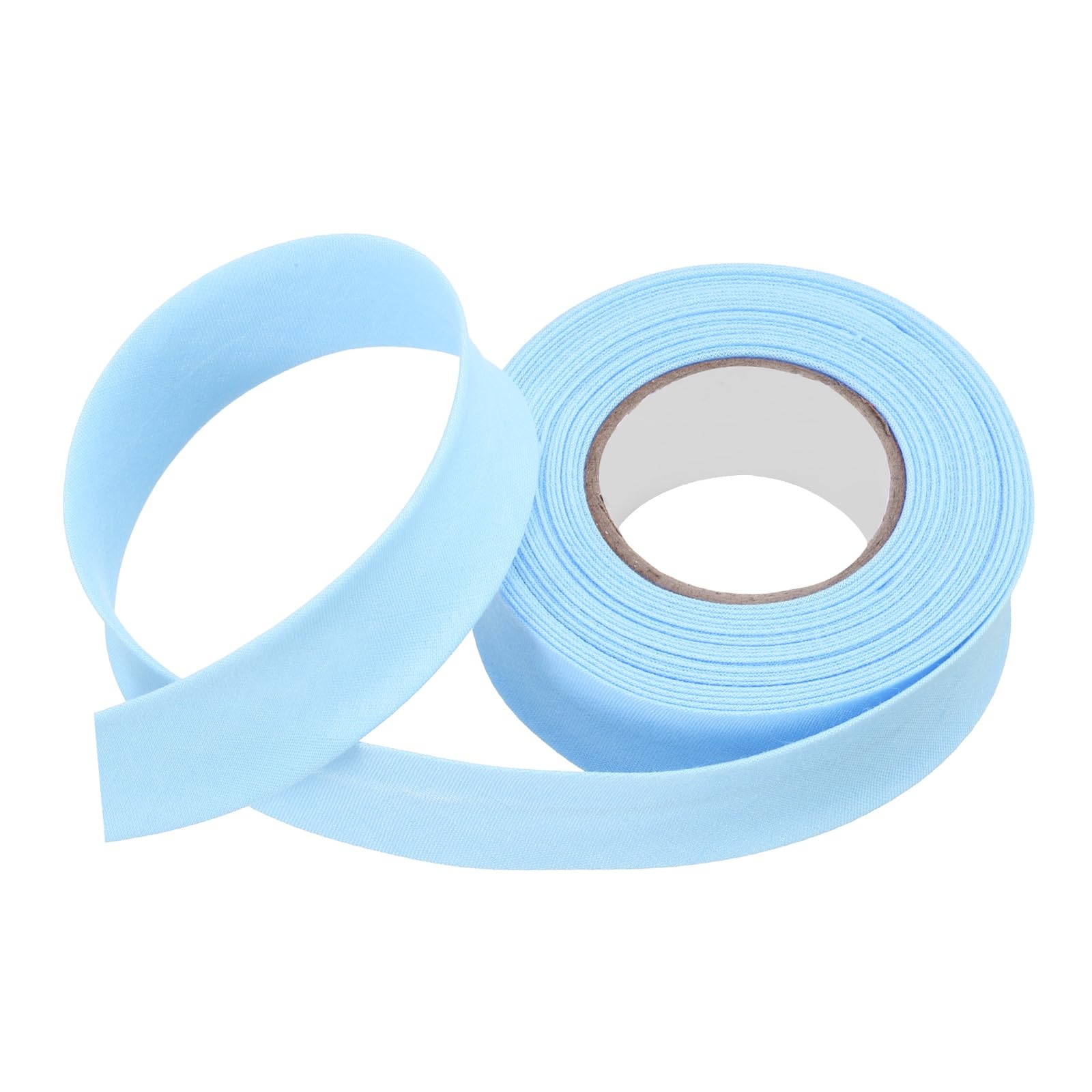 sourcing map 1 Inch Single Fold Bias Tape Polyester Continuous Bulk Bias Tape for Sewing, Seaming Quilting Hemming Binding Crafts (Light Blue 6 Yards)