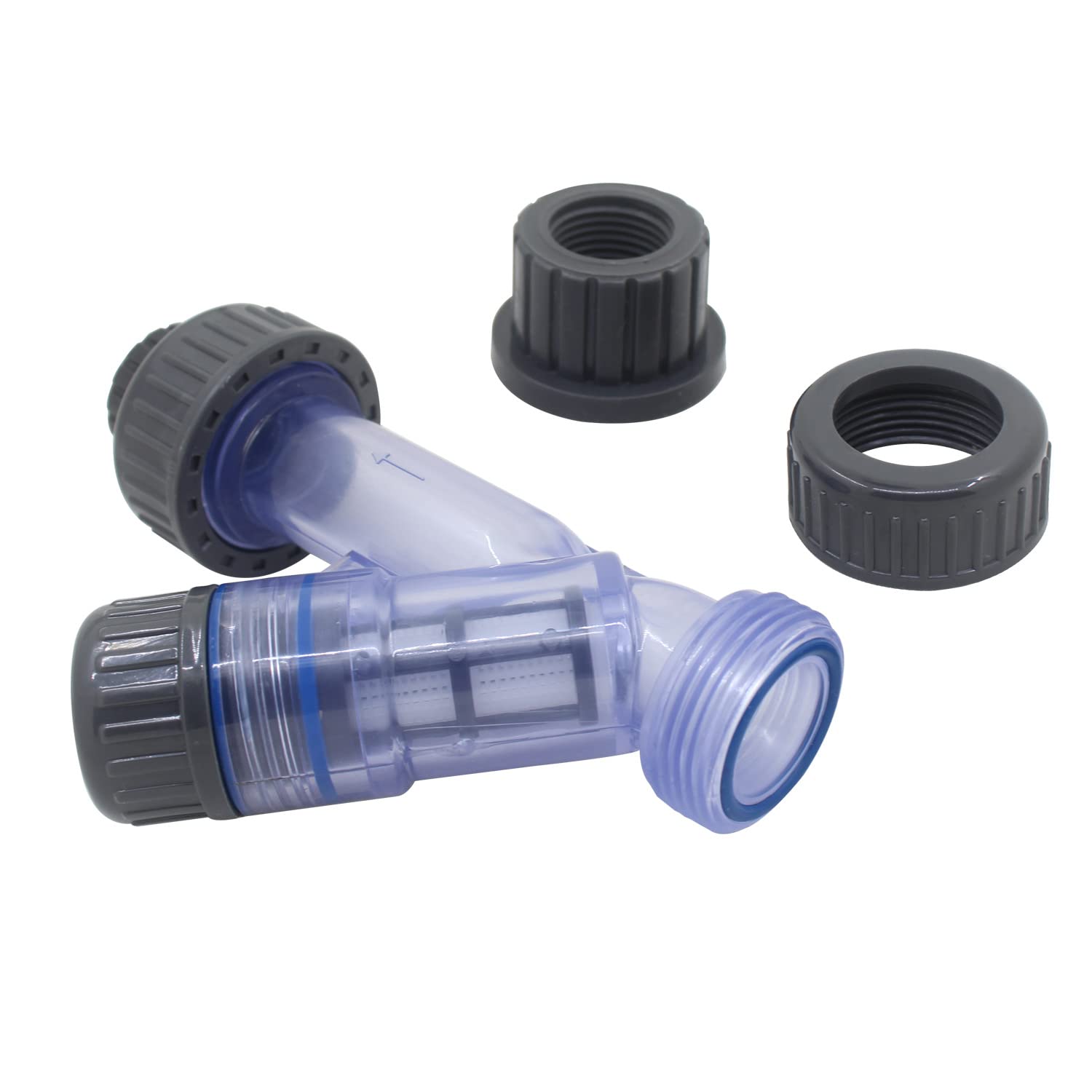 Filtro de Malla para riego por Goteo Filtro Bomba riego tuberia PVC Tipo y para sedimentos agrícola jardín Bomba Estanque (1 Pulgada Hembra)