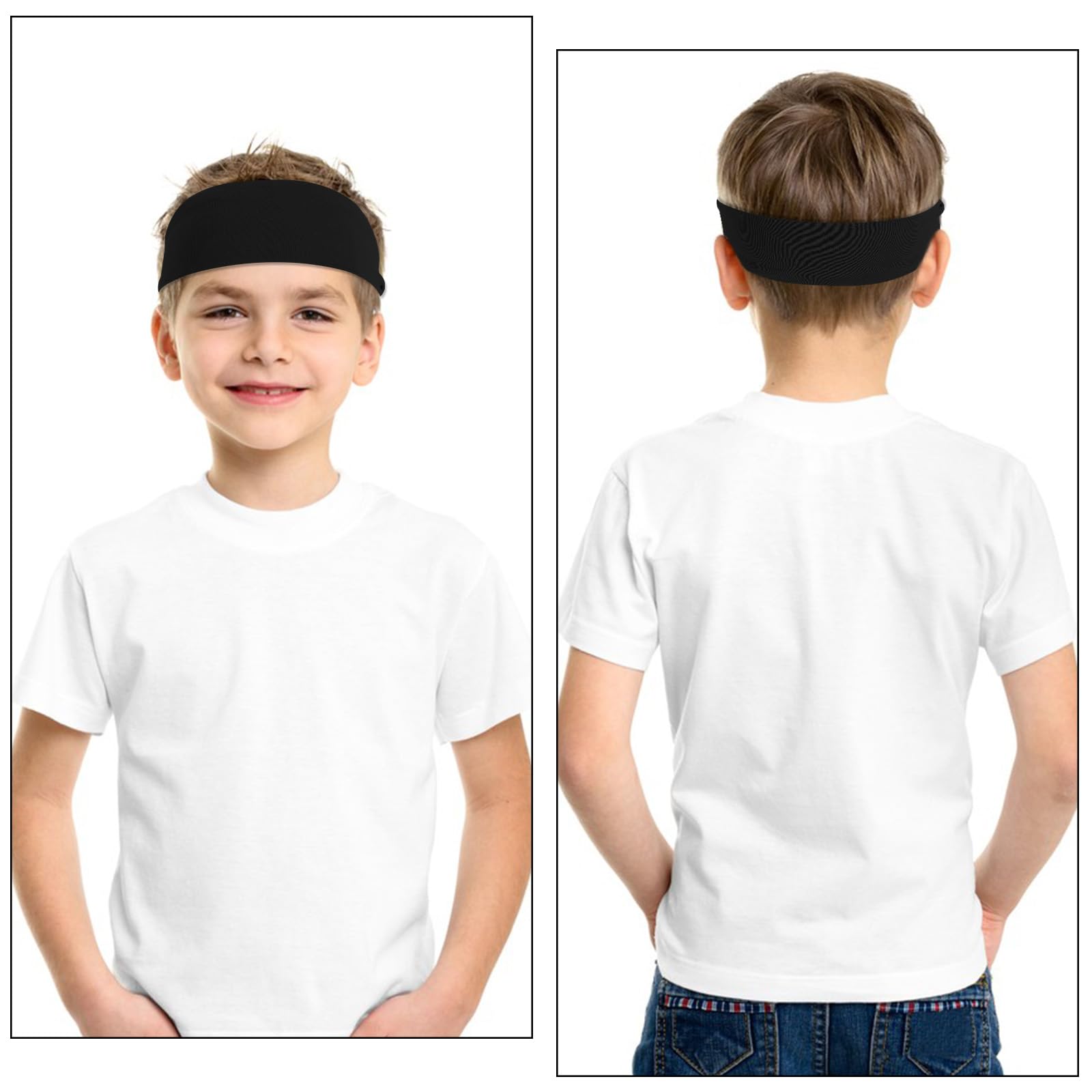 Lot de 6 bandeaux de sport rafraîchissants pour enfants, pour football, baseball, karaté, course à pied, élastiques pour filles et garçons