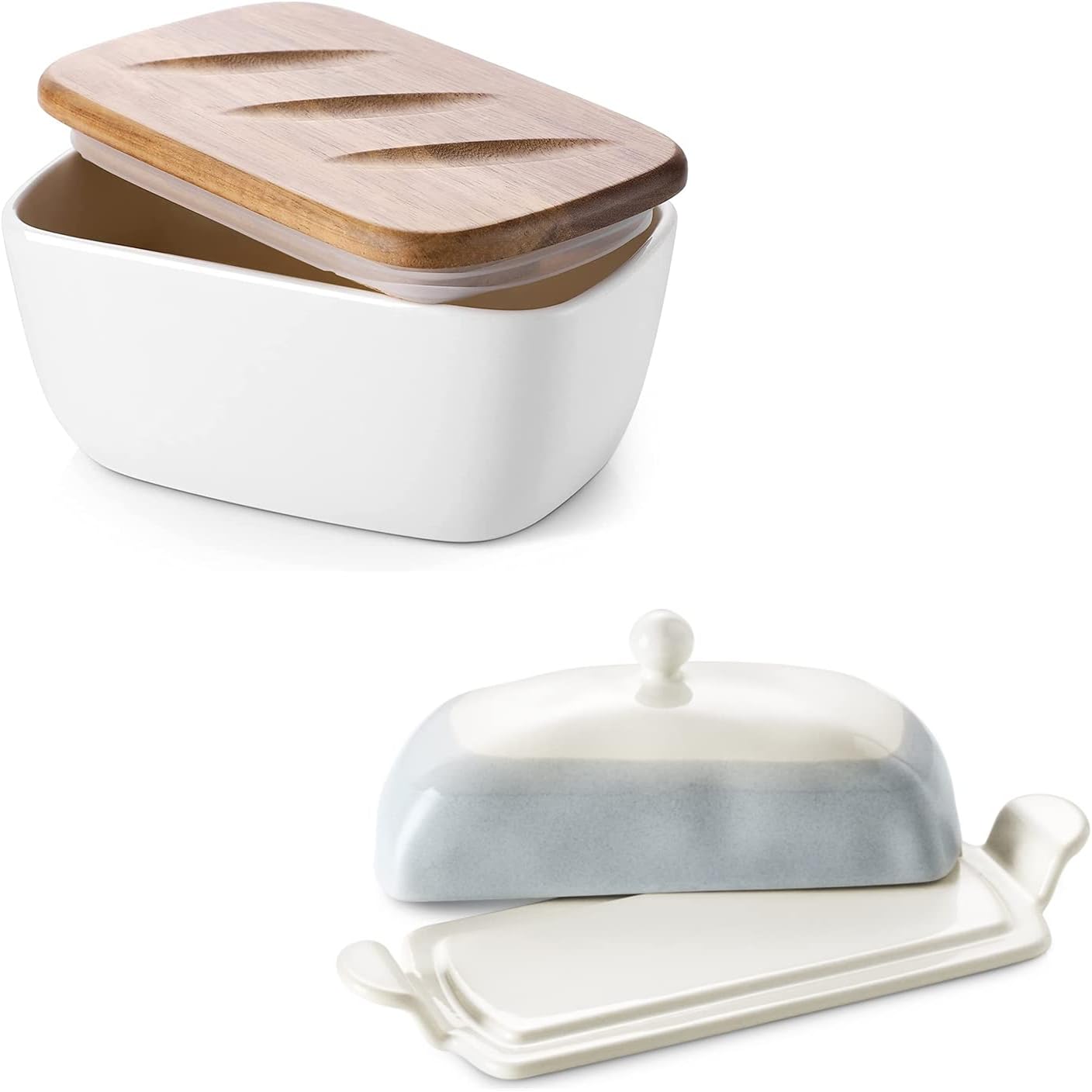 DOWAN BundleDOWAN Light Blue and White Butter Dish & DOWAN Butter Dish Butter Dishes