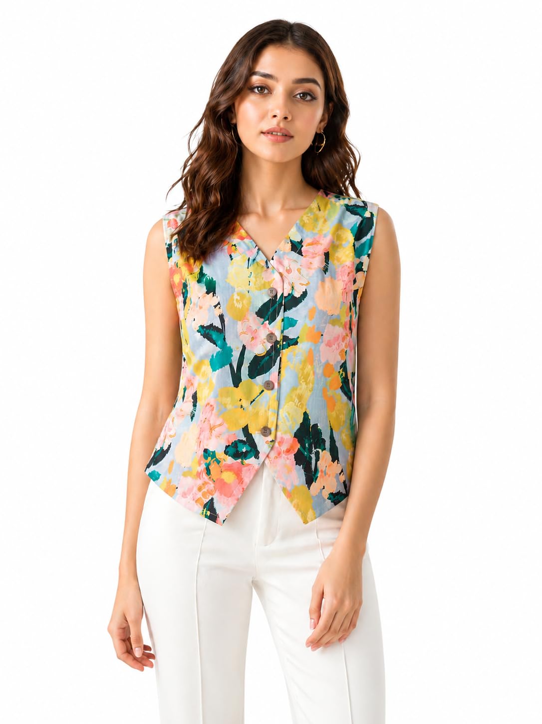 stylestone Women's Floral Printed Waistcoat-picture-16