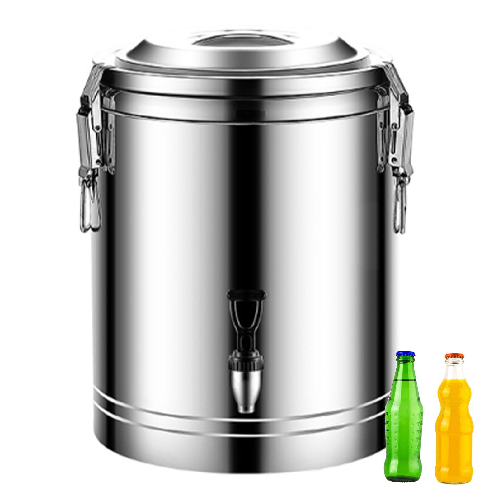Barilotto isolante commerciale, dispenser termico per bevande in acciaio inox con rubinetto, schiuma PU completa e guarnizione in silicone per bevande calde e fredde a casa, feste, campeggio, bar