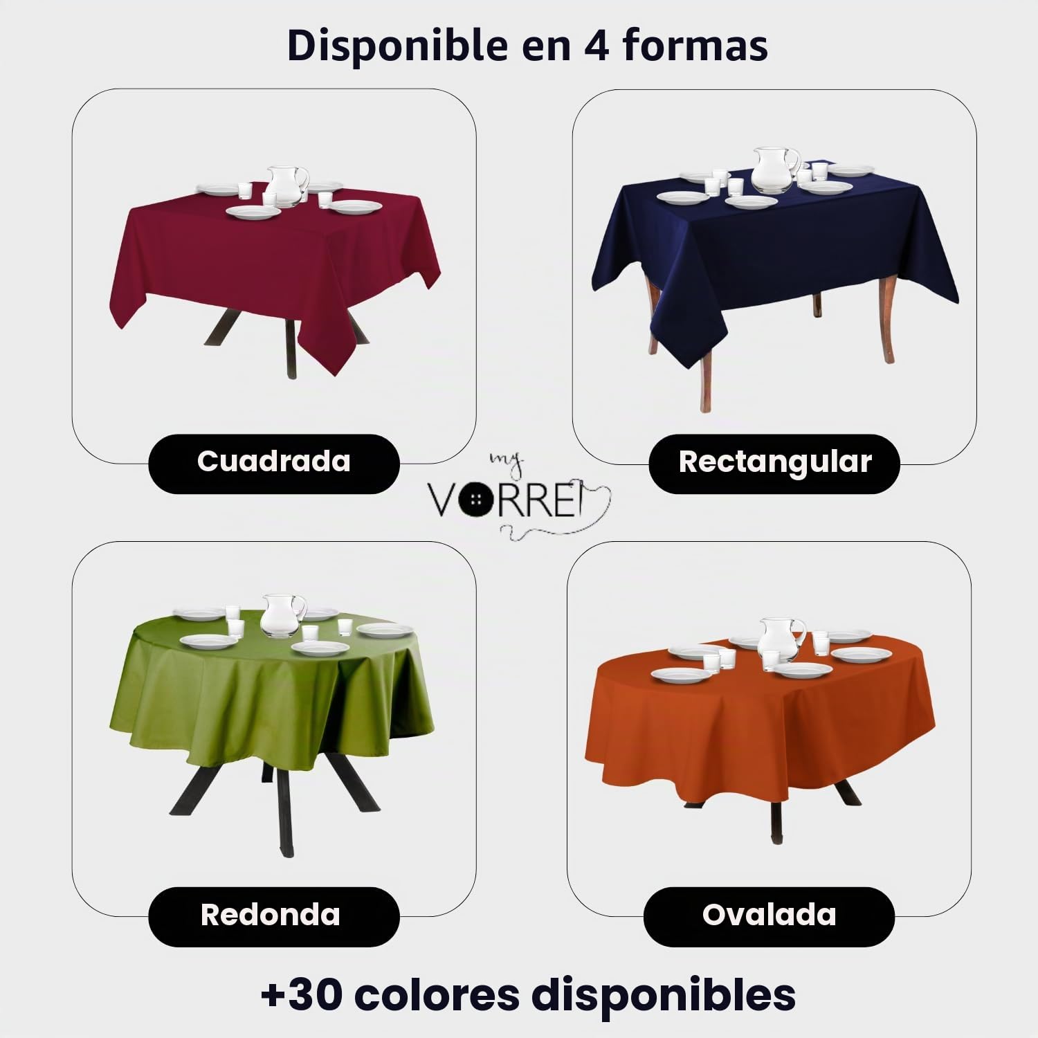 Mantel de mesa, de un solo color, cuadrado, 100 % algodón, 200 x 200 cm