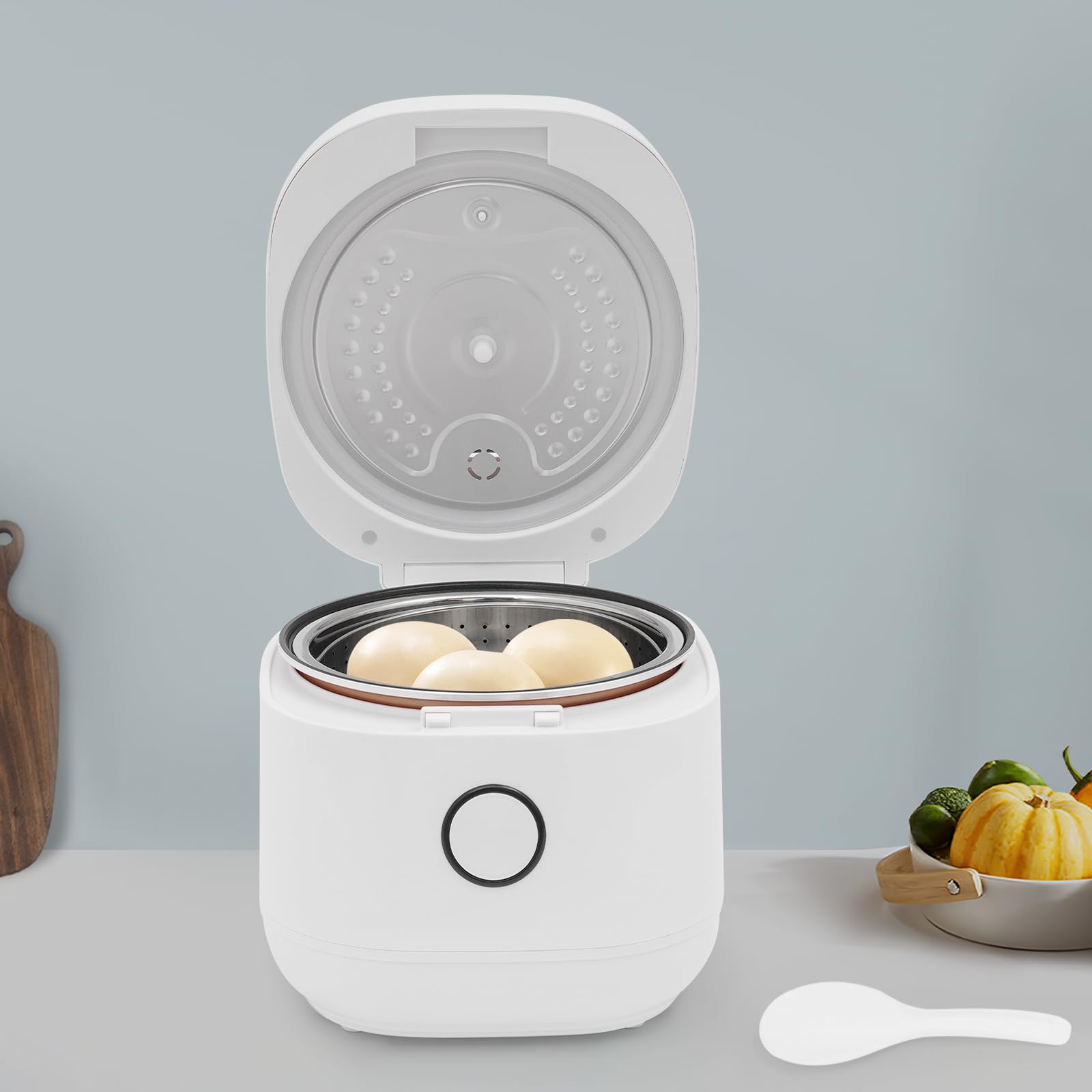 Cuociriso da 900 W, 5 l, adatto per 5-8 pentole interne bianche e cestello filtrante | Rice Cooker 24H isolamento termico può cucinare riso di zuppe per cucinare il porridge per la produzione