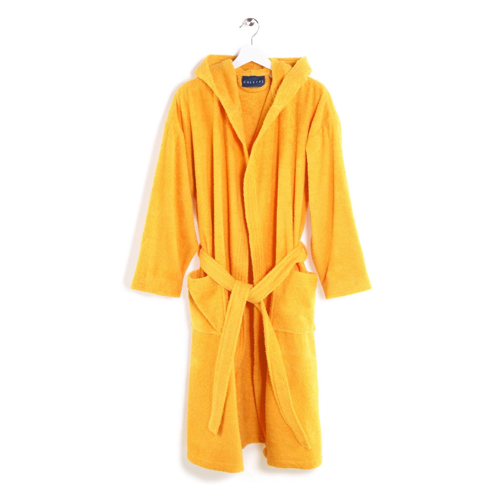 Caleffi - Accappatoio MINORCA per adulti, Donna/Uomo/Unisex con Cappuccio, in Spugna 100% morbido Cotone idrofilo 400gsm, Lavabile in Lavatrice 40° + Asciugatrice, Taglia 3XL Colore ANTRACITE