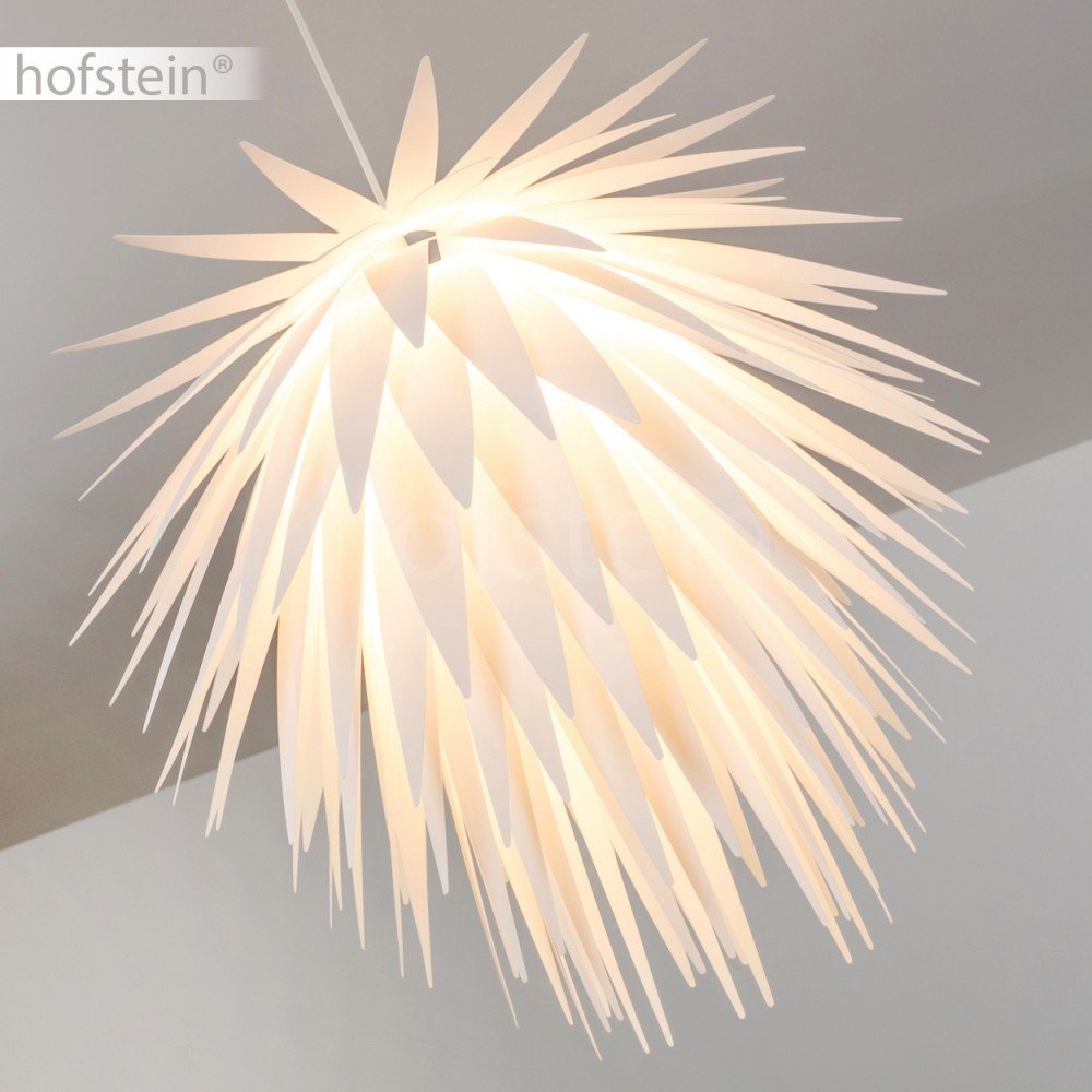 Pendelleuchte Grinder, moderne Hängelampe aus Kunststoff in Weiß, Ø 55 cm, max. Höhe 140 cm, E27, ohne Leuchtmittel