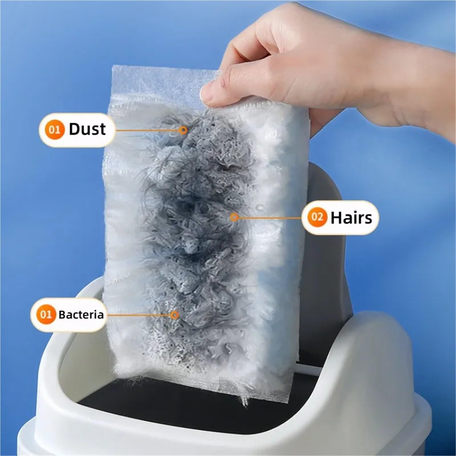 Plumero Atrapapolvo con Cabezales de Repuesto, Cepillo Limpieza escalable, recambios Plumero, Herramienta electrostática for el hogar y la Oficina(AB 20PCS Cloth)
