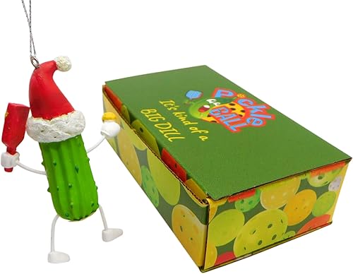 Miniatura 6 de Juego de regalo de Pickleball Pickleballer en caja, decoración de árbol de Navidad, divertida decoración navideña de pickleballer