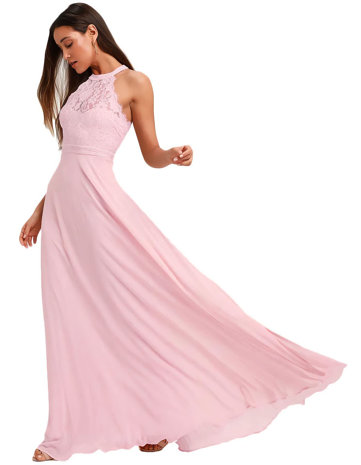 Lecureler Lace Bodice Prom Bridesmaid Dress Baby Pink Size 8