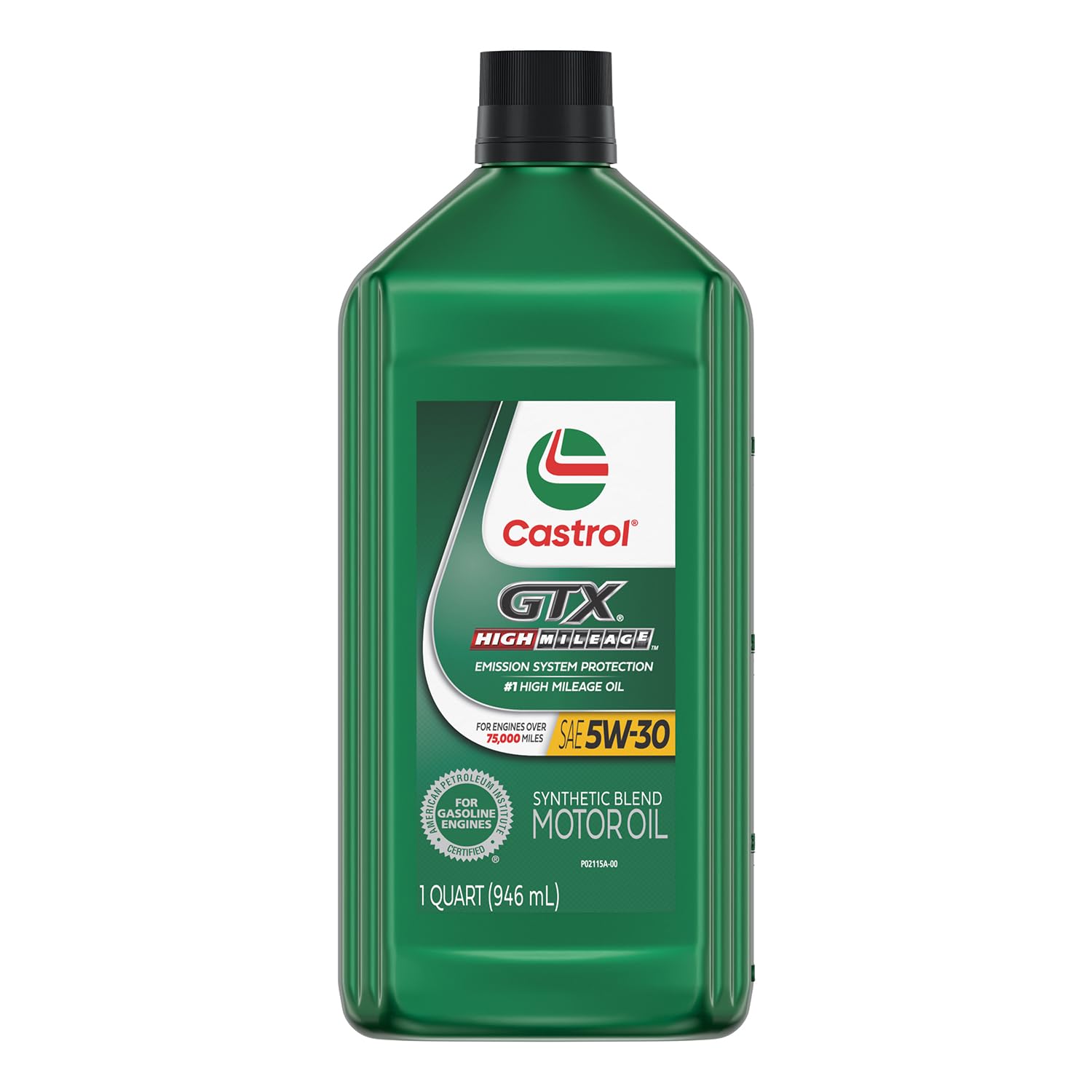 Castrol Gtx High Mileage 5W-30 Synthetic Blend Motor Oil, 1 Quart, Pack of 6