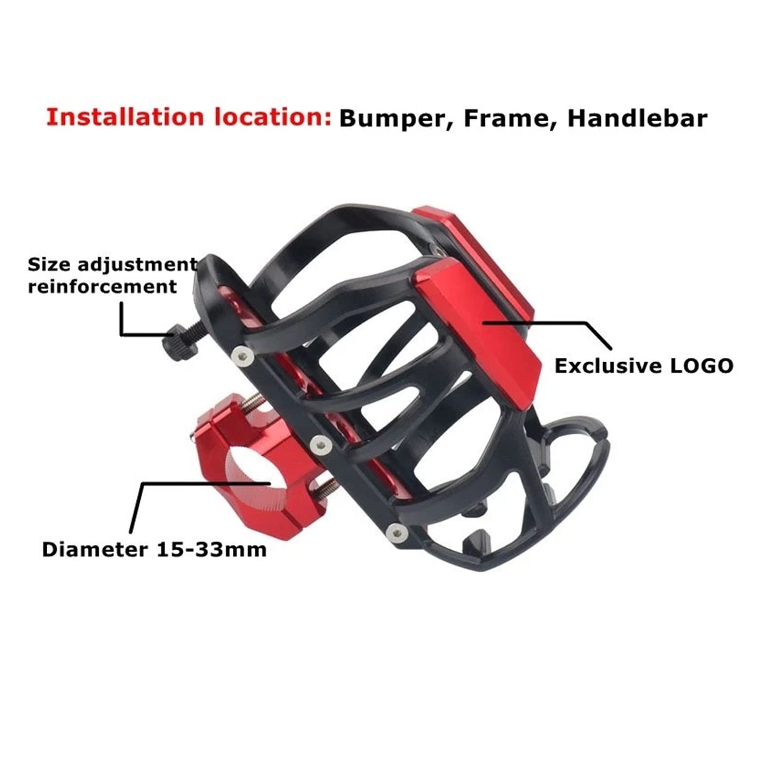 Porte Gobelet pour Yamaha Tenere 700 Tenere 1200 TENERE700 1200 XT660Z XT 660 Z Moto Boisson Bouteille d'eau Boisson Support de Verre Support (Couleur : Noir)