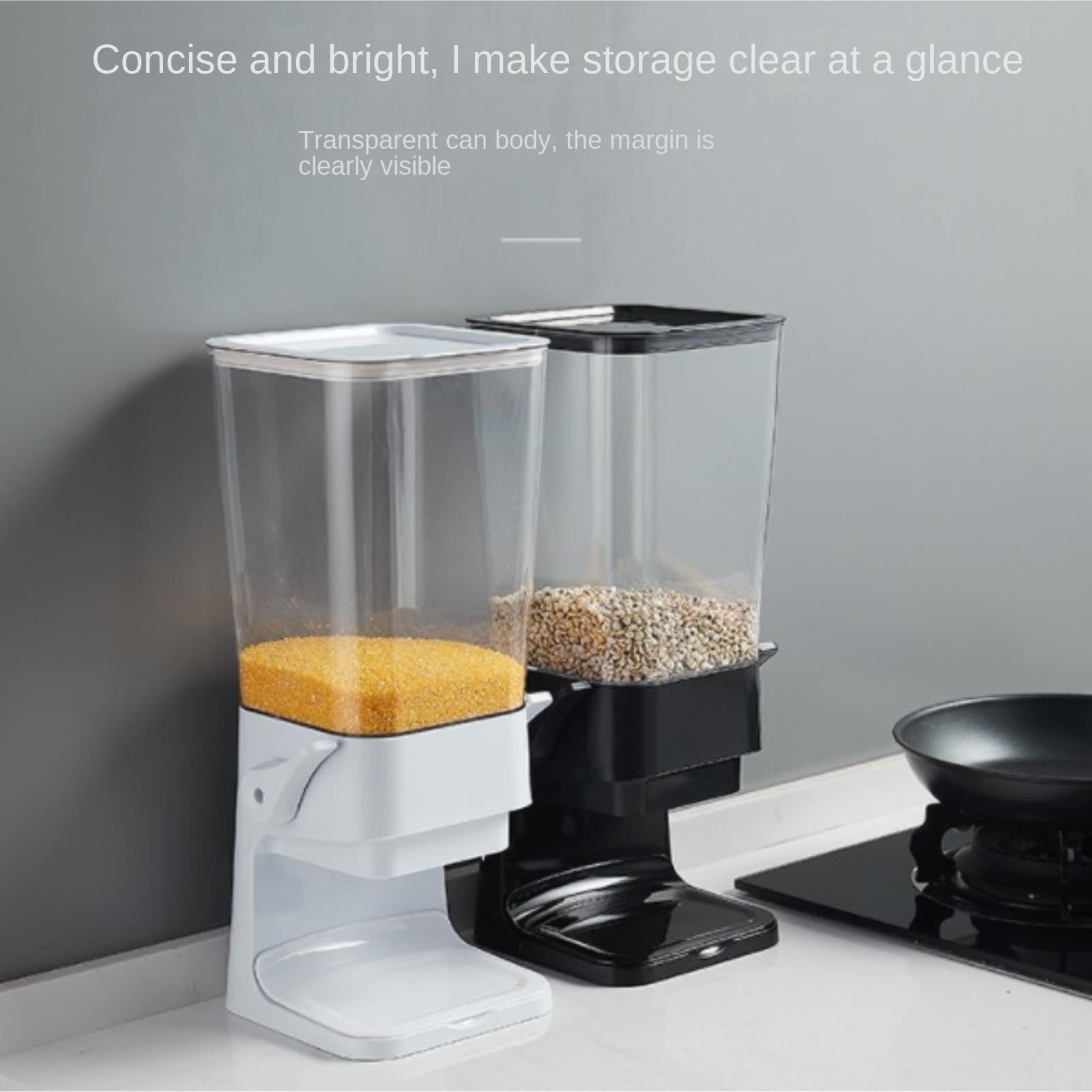 Dispenser Cereali da Colazione Contenitori per Cereali da 5500 Ml, Dispenser per Dispensa, Non Facili da Schiacciare, Possono Contenere Snack di Farina D'avena Contenitore Cereali(White)