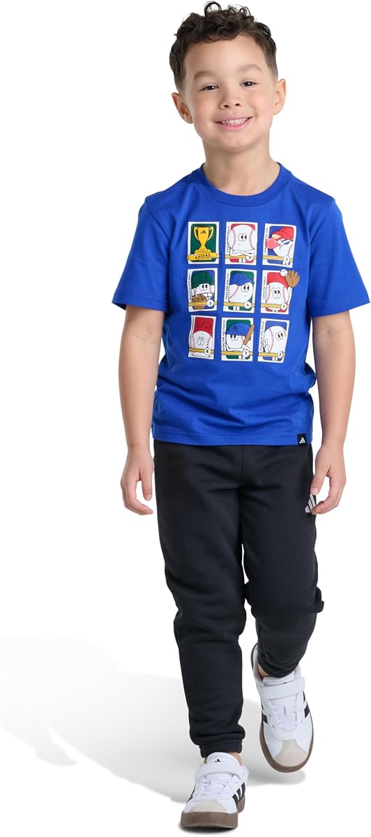 adidas Boys' Short Sleeve Tee Jogger Set