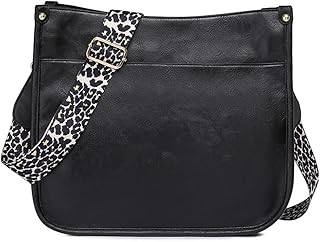 WETURAST Crossbody Bags for Women Trendy Leather Handbags Hobo Shoulder Bags Purse with Adjustable Leopard Guitar Strap