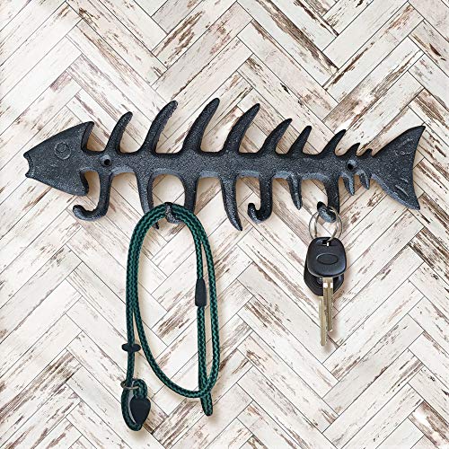Wallcharmers Large Fish Bone Key, Leash, & Towel Holder | Nautical Home & Wall Decor - Image 3