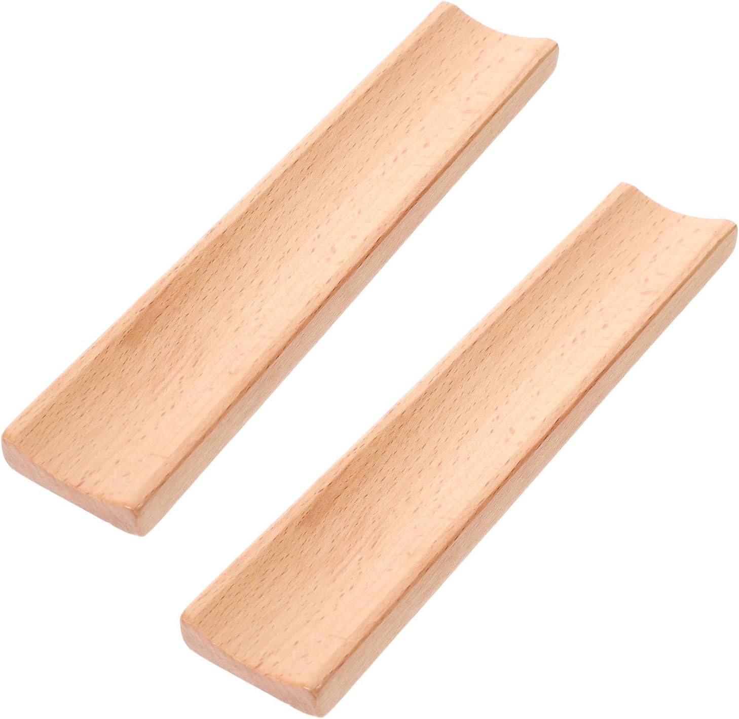 2pcs Wood Rolling Pin Rack for Storage Natural Wood Rolling Pin Holder with Antiroll Design and Solid Base Support Kitchen Cradle Organizer for Baking, Pasta, Pizza, and Cookie