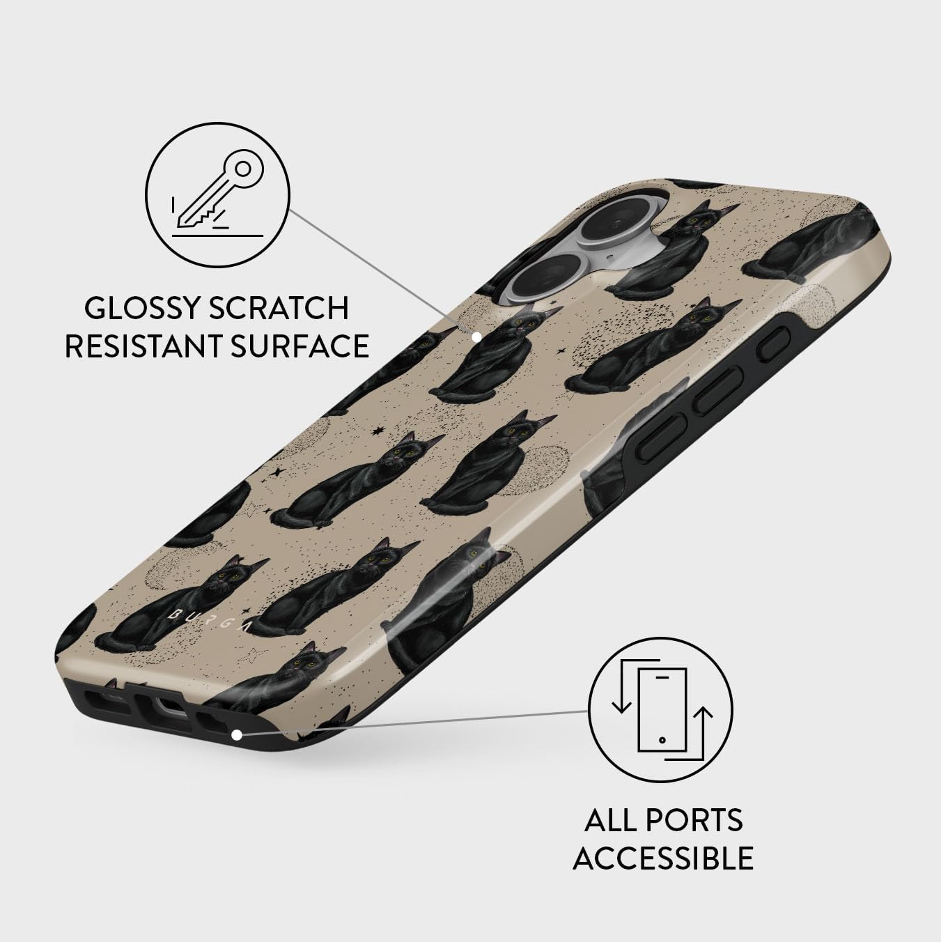 BURGA Phone Case for iPhone 16 - Cute, Trendy, Aesthetic, Pattern Phone Cover, Hard Shell Protection - fits Apple iPhone 16 Case for Women and Men