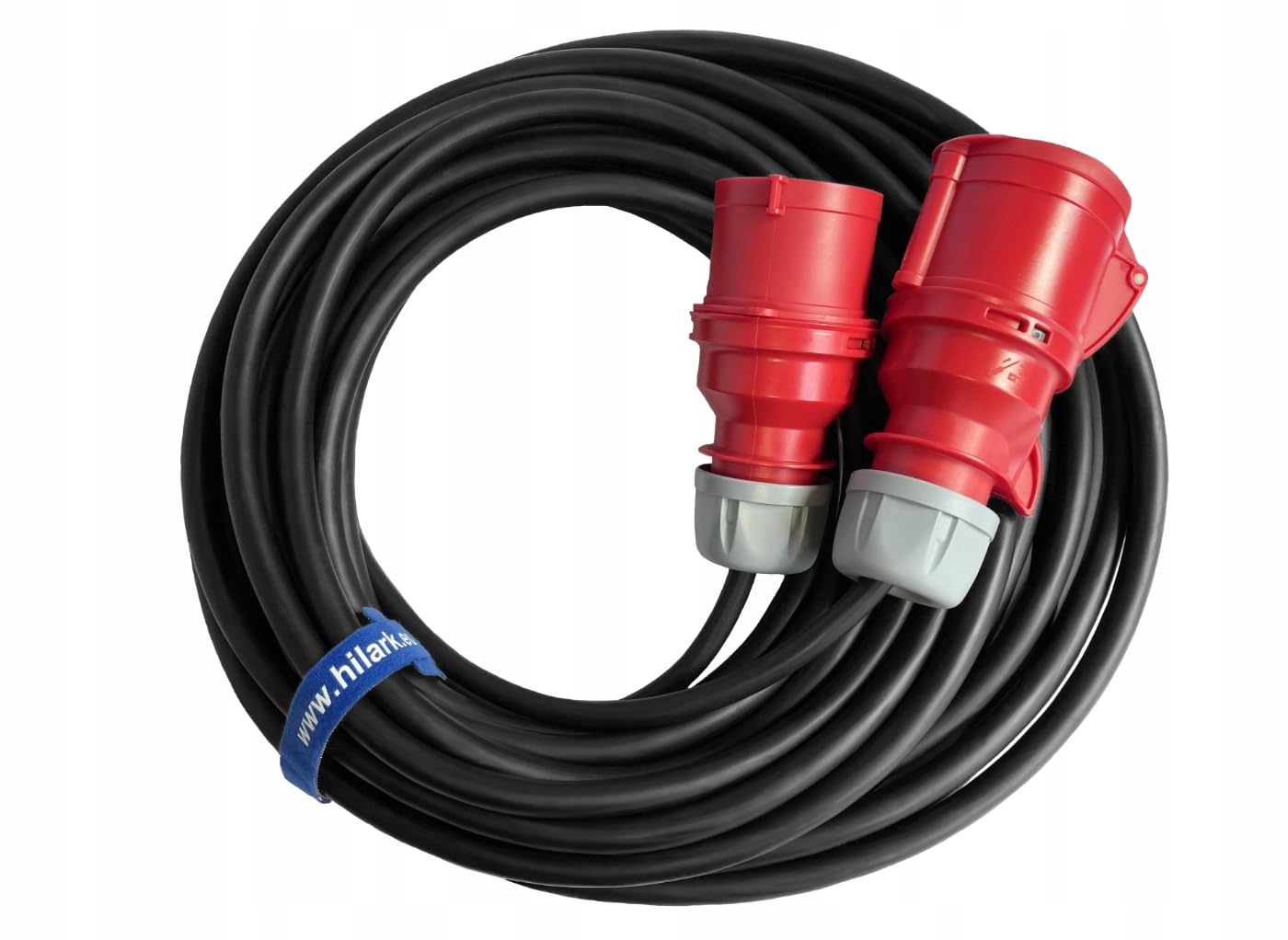 Hilark Cable Tech Rallonge triphasée CEE en Caoutchouc H07RN-F 5x6 15m 32A fiche Prise