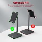 OMOTON Cell Phone Stand, Adjustable Angle Height Phone Holder Desktop for iPhone 17/Air/17 Pro/17 Pro Max/16/15, Samsung Galaxy and Other Phones (3.5-7.0 Inch), Black