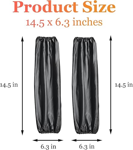 Miniatura 5 de Yzurbu 2 pares de fundas de PVC para brazos, protectores impermeables a prueba de aceite, fundas protectoras para brazos con puños elásticos, Negro -