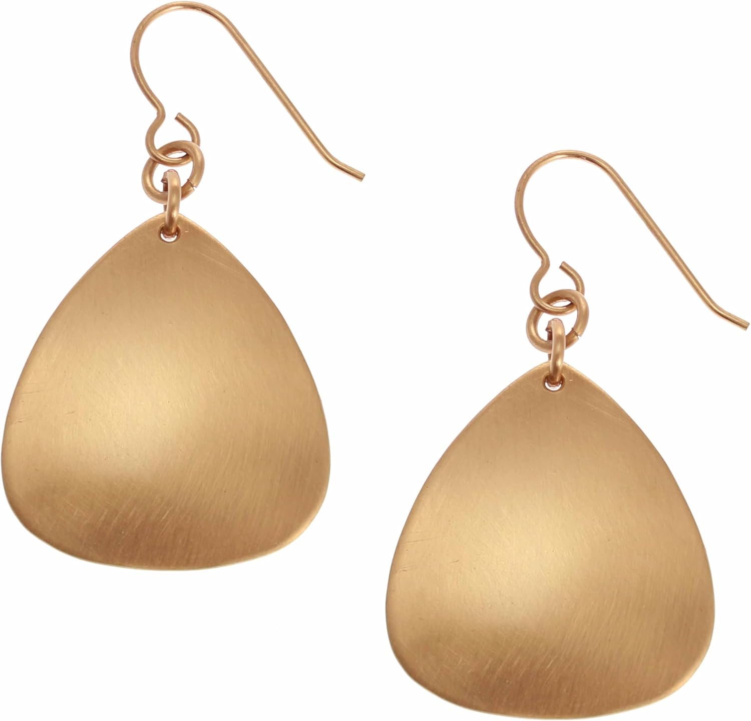 Brushed Bronze Triangular Drop Earrings