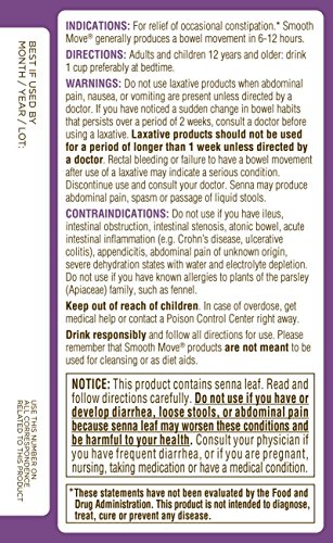 Traditional Medicinals Organic Smooth Move with Senna Herbal Tea, Relieves Occasional Constipation, (Pack of 6) - 96 Tea Bags Total - Image 3