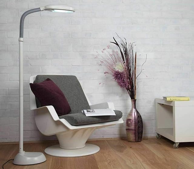 ROCKLINE Floor Standing LED Daylight Reading Hobby Work Craft SAD Standard Lamp Light New (Grey)
