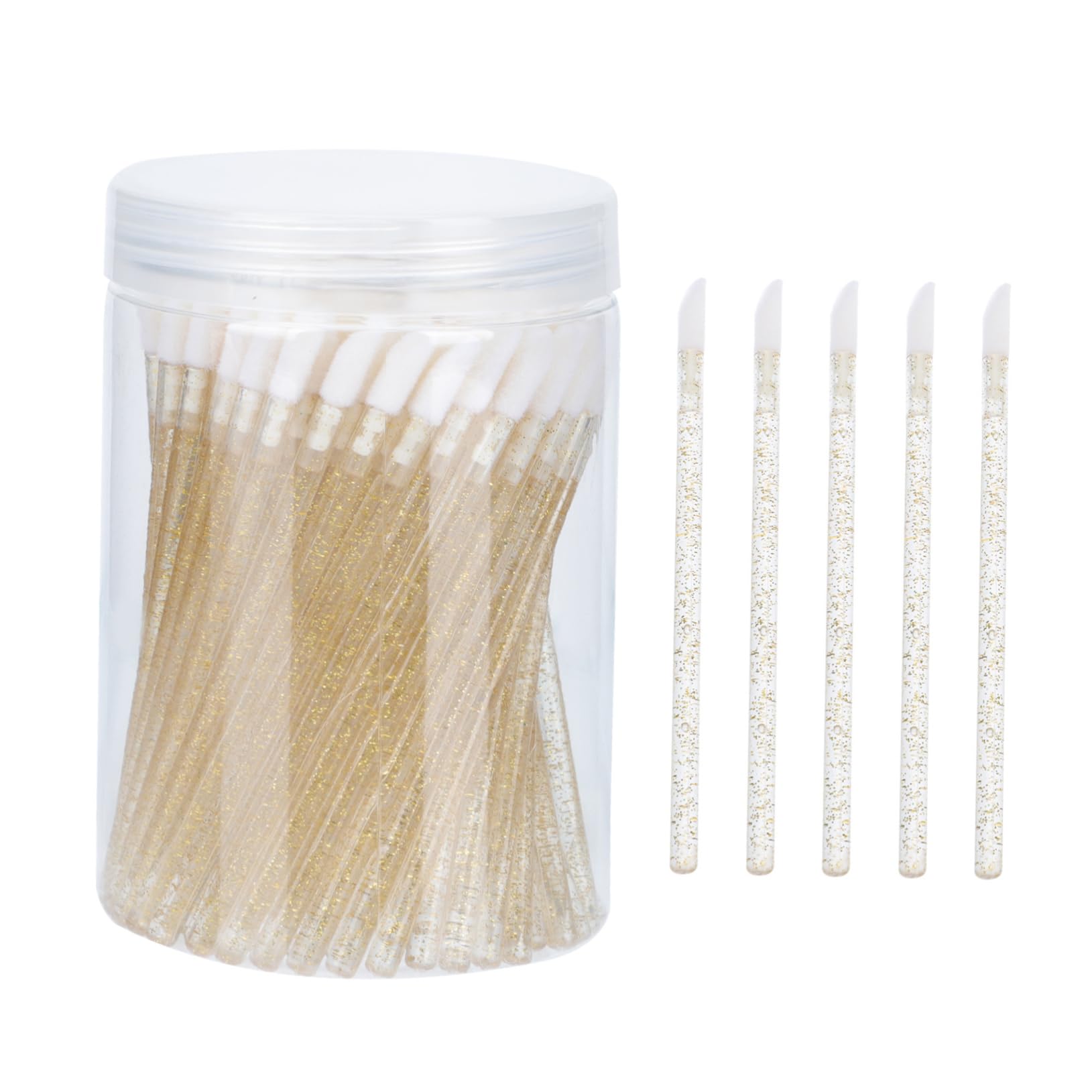 PartyKindom 100pcs Disposable Lip Brush Portable Lip Gloss Applicator Stick Lipstick Brush for Women Soft Velvet Tip for Beauty Salon or Home Use