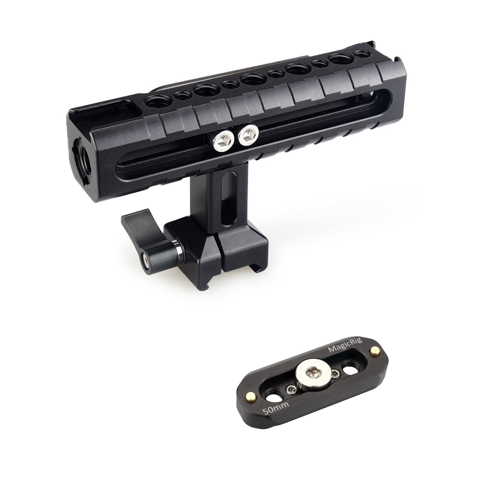 MAGICRIG Quick Release NATO Top Handle with NATO Rail Safety Rail 50mm for DSLR Camera Cage Camcorder Cage