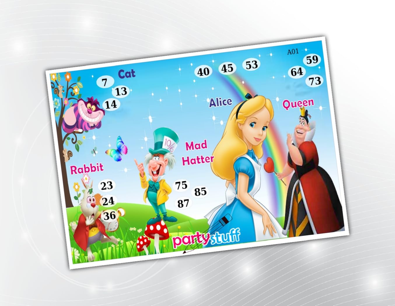 Party Stuff Alice theme Tambola Housie in Group Number Kukuba (24 cards, Card Paper) - list1494_1