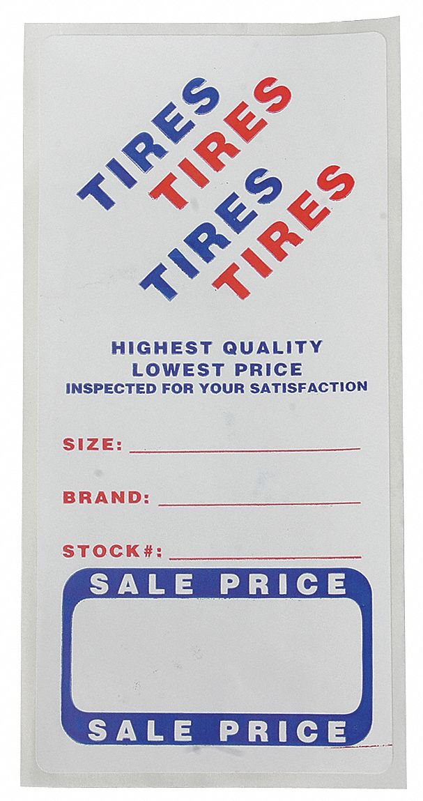 Slip-N-Grip Adhesive Tire LBL, Roll, Paper, PK500