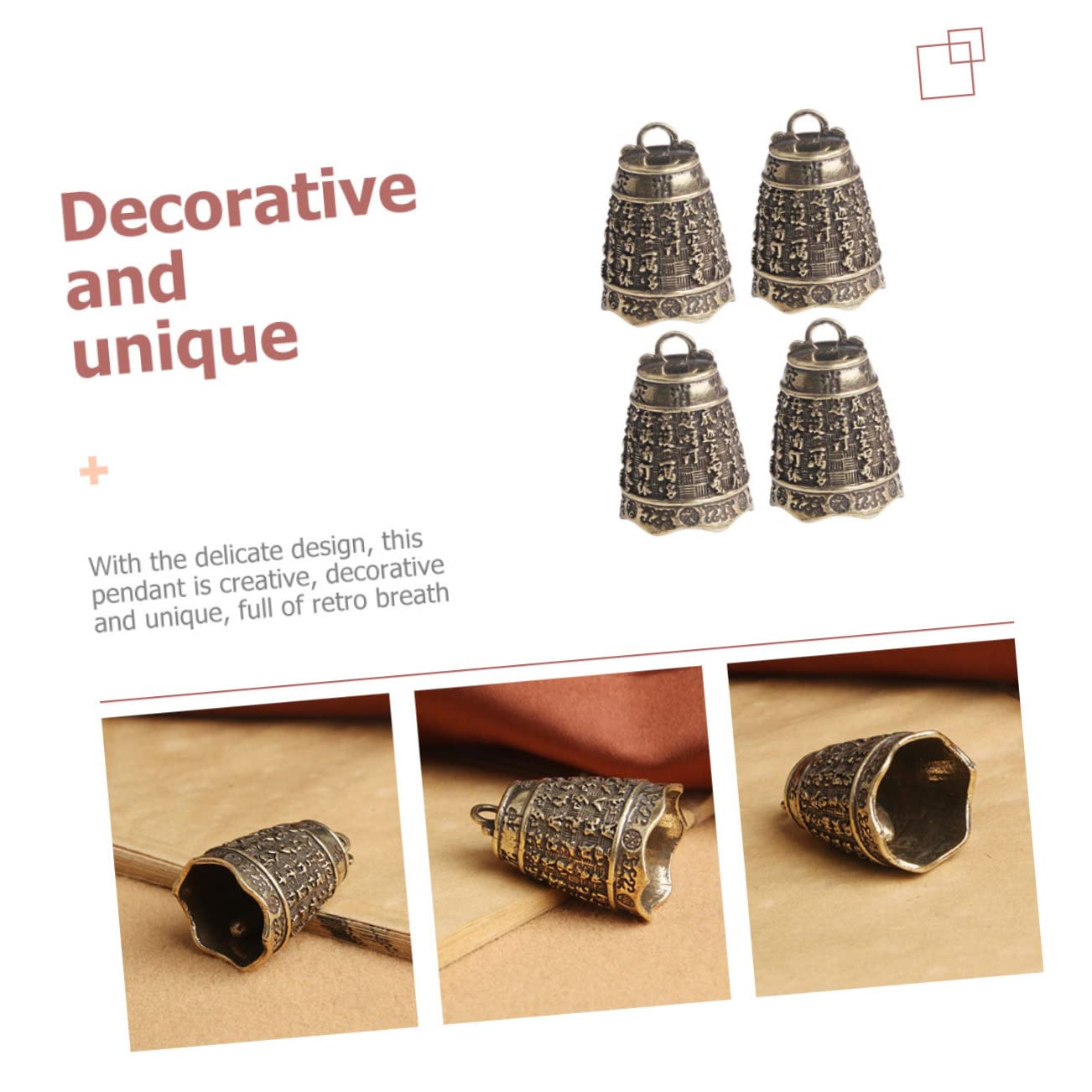 SHINEOFI Campana In Ottone Piccole Campane Per L'Artigianato Mini Campanelli Di Fascino Retro Jingle Bell Campana Fai Da Te Decorazione Fascino Del Pendente Della Campana Campane