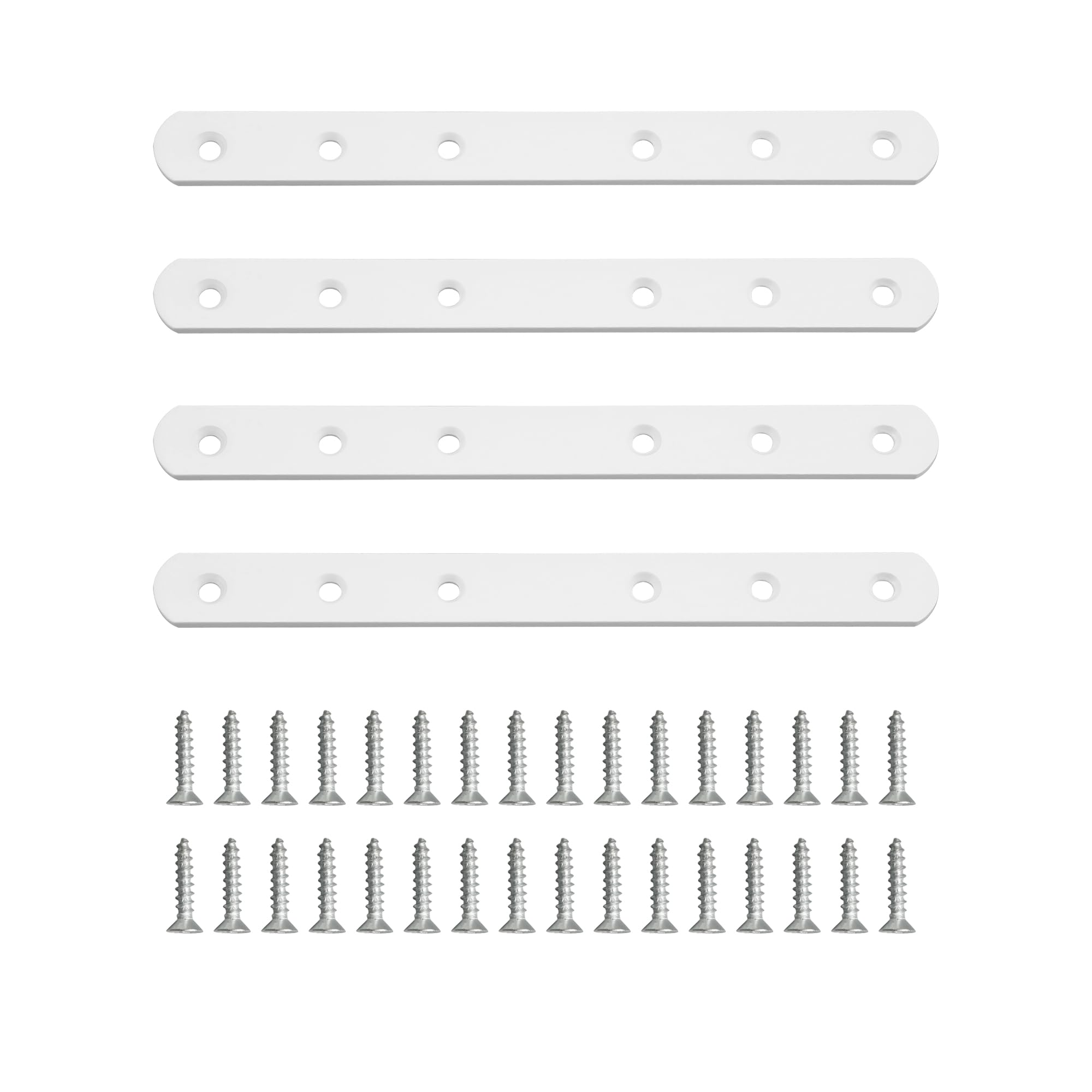 Sayayo Metal Brackets for Wood Mending Joining Plates Flat Straight Brace Sleeper Brackets, 4MM Thickened Stainless Steel White, 4PCS (200 X 19MM)