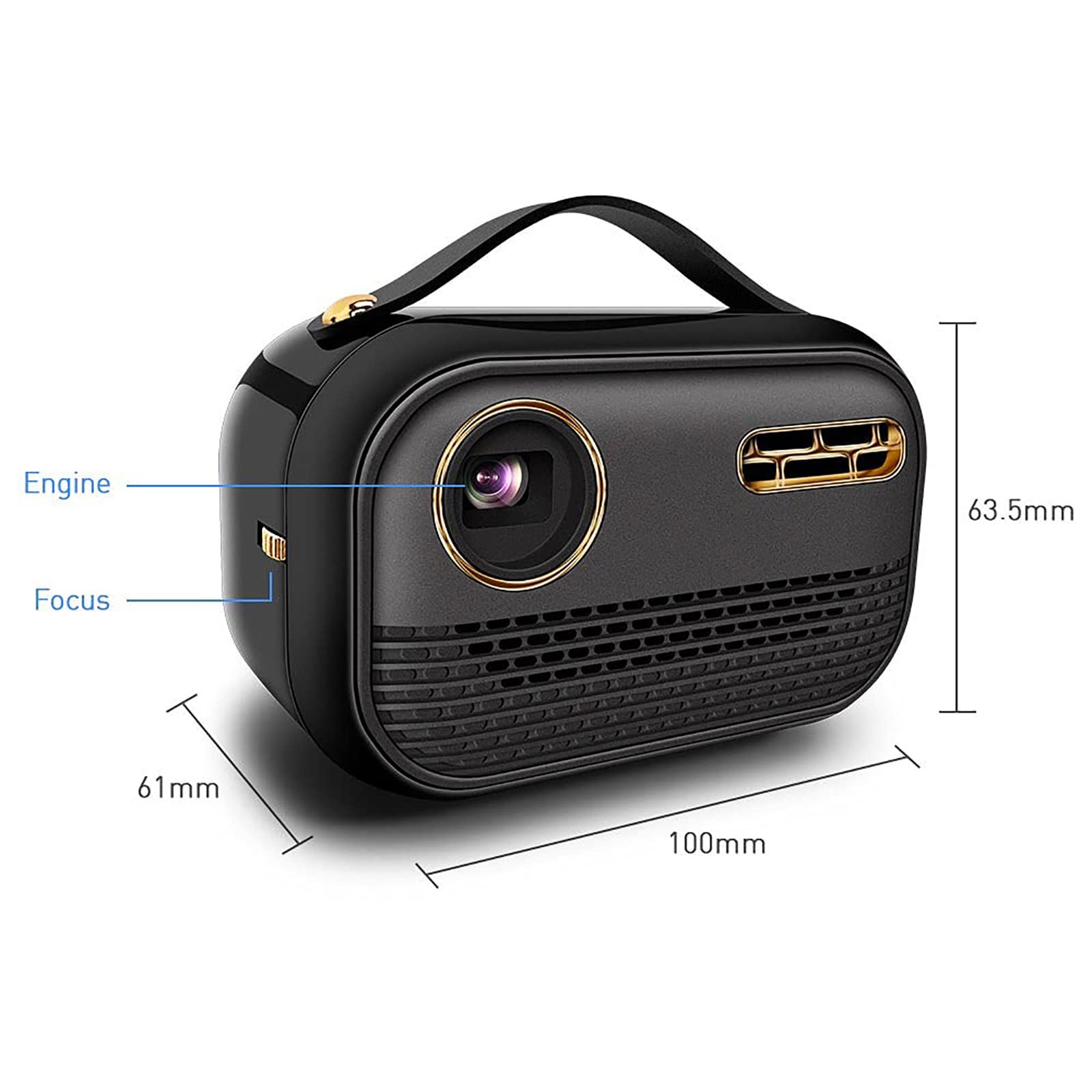 TsoLay Mini Proiettore DLP, WiFi Bluetooth Home Cinema Portatile con Telecomando Wireless, Correzione Trapezoidale Verticale ±40°, = per Riproduci Video Applicabili, Serie TV, Streaming Sportivo