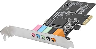 Heayzoki Channel Sound Card Chip,Pcie 5.1 Channel Sound Card 6 Channel Audio Card CMI8738 Chip with CD Accessories,Sound Card Support WIN2000 / for XP/for VISTA/for Win7 / 8/10 Linux