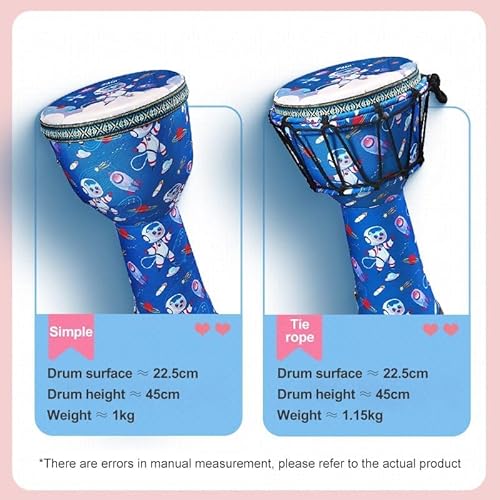 Shaman Drum Djembe Drum 20,32 cm Bateria africana portátil fácil de tocar, bateria para meninos e me