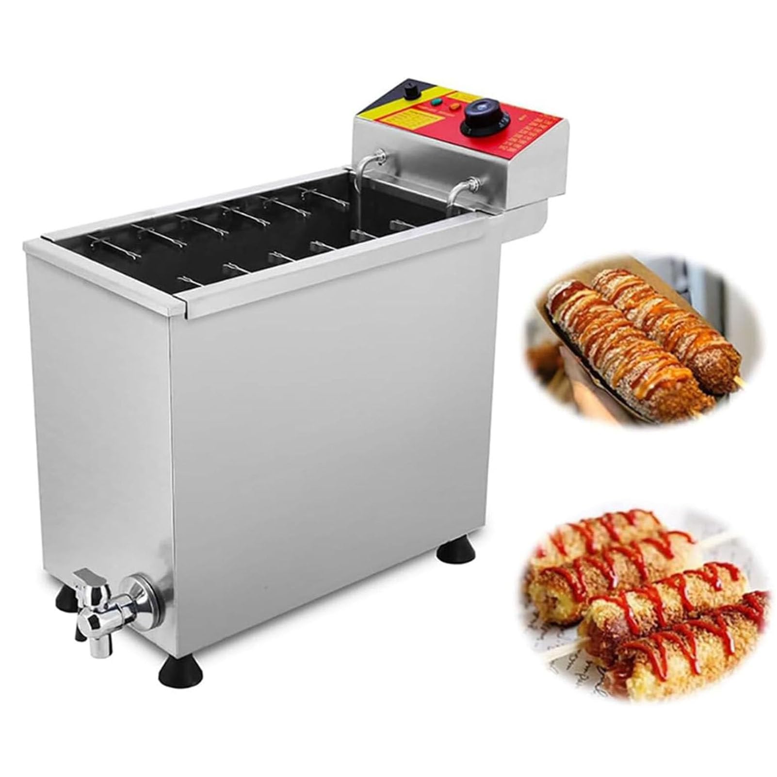 HTTGDGDH Automatic Cheese Hot Dog Sausage Grill Stove Sticks Fryer,25L, Sausage Frying Equipment Adjustable Temperature, Large Capacity Electric Deep,