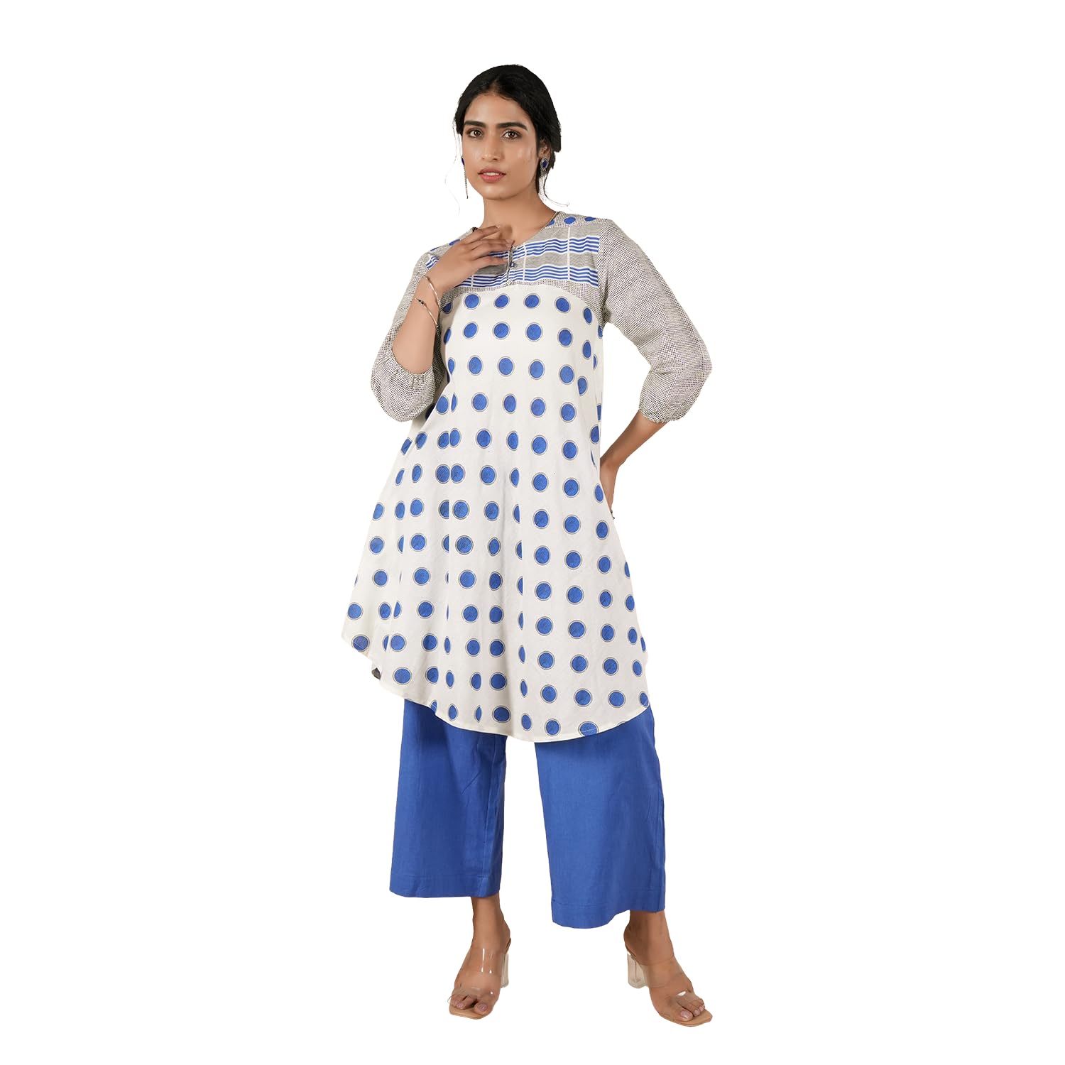 Women’s Regular Fit Cotton Polka Print Tunic Kurti-image-29