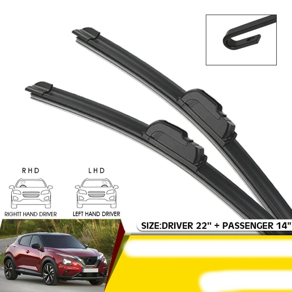 Escobillas limpiaparabrisas para Parabrisas Delantero Nissan Juke 2010-2019 22"+14"