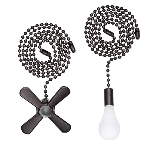 SmoTecQ Lengthened 24 Inch Ceiling Fan Pull Chain Extender with Decorative Frosted Glass Bulb and Fan Cord (ORB)