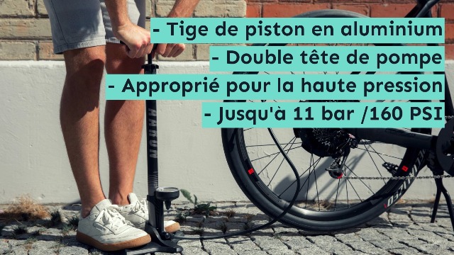 Pompe à pied pour vélo XQMAX avec manomètre KO-8FK000040 - Sport