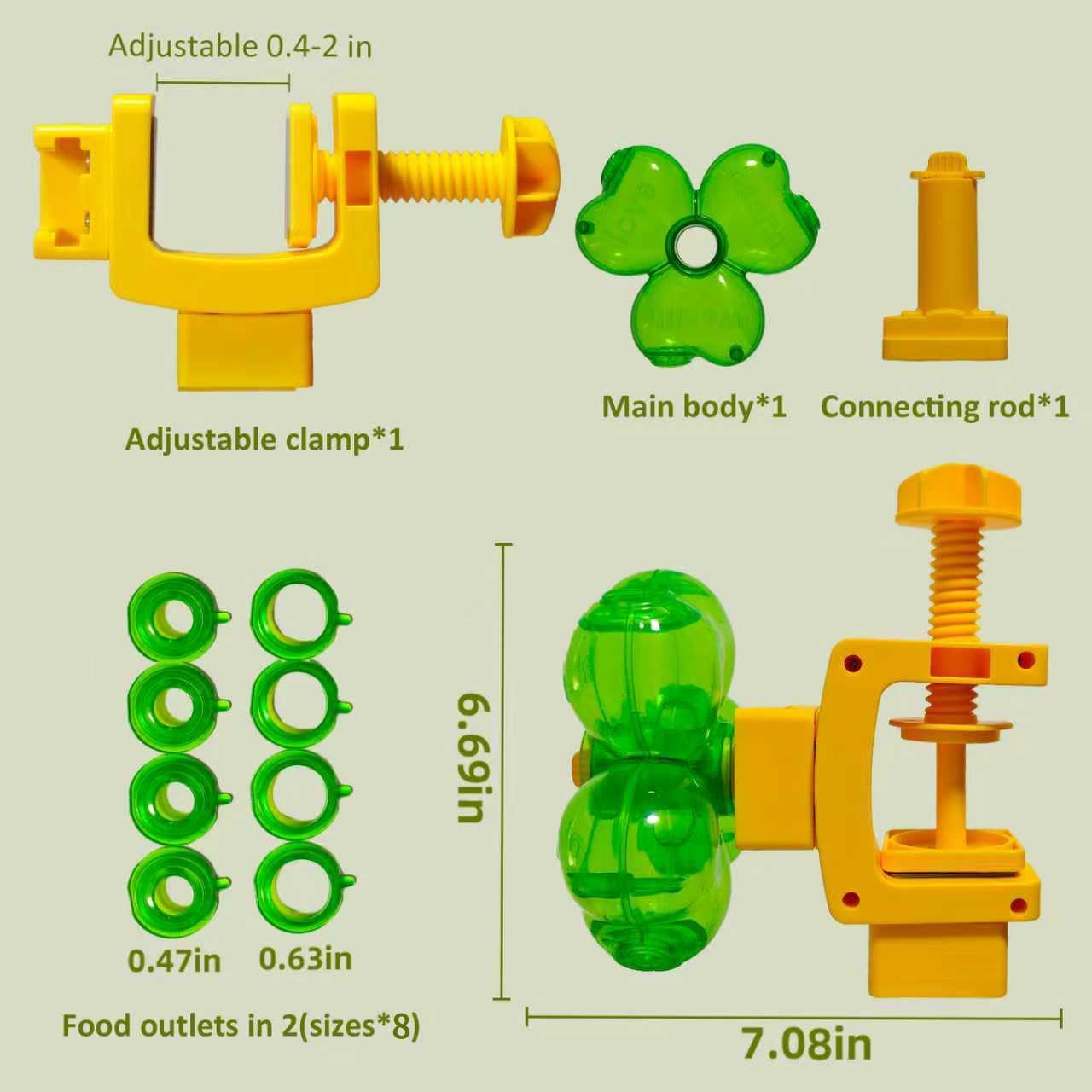 Cat Slow Feeder & Puzzle Feeder Toy, Interactive Rotating Treat Dispenser for Dry Food with Clamp Mount & 3 Adjustable Feeding Openings, Enrichment Toy for Indoor/Outdoor Cats, Small to Medium Dogs