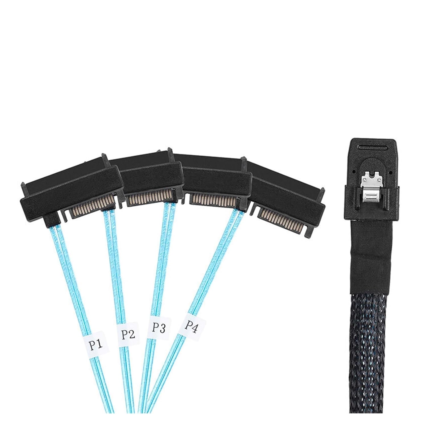 YXY S/A/S Cable Internal 36Pin M1ni S/A/S SFF-8087 Host to 4 SFF-8482 Target S/A/S Hard Disk and SATA Power Cable 50cm 100cm(0.5M)