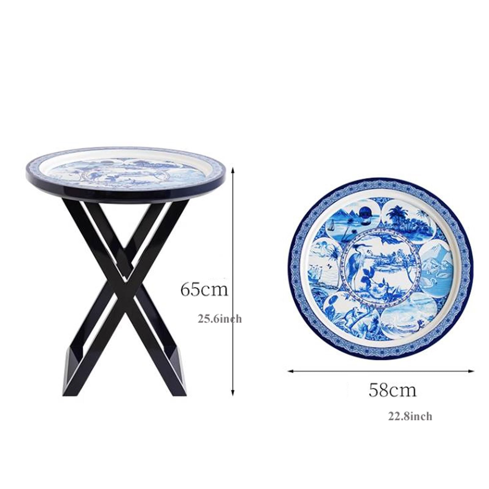 Stolik boczny do sofy Stolik boczny z malowanym blatem, mały stolik końcowy do salonu, sypialni, balkonu, biura, nowoczesny litego drewna nocny Home Decor(Red)